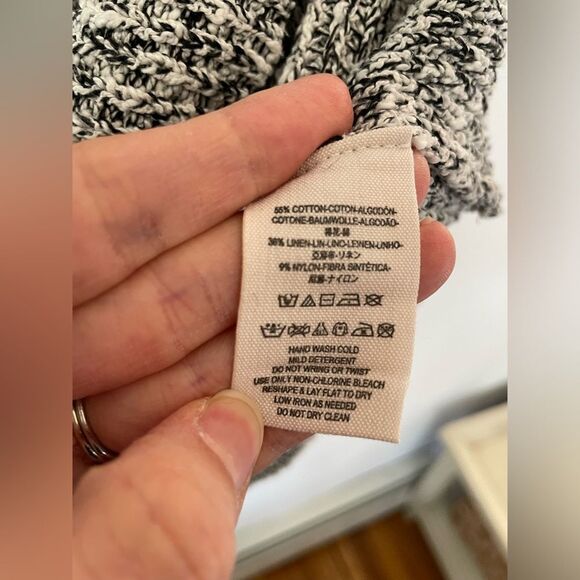 Free People Sweater Cropped Boxy Black Marled Long Slv Raglan large - Picture 3 of 6